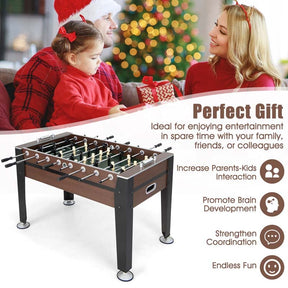 54" Competition Sized Foosball Table Solid Wood Soccer Arcade Game Table with 2 Balls for Indoor Game Room, Office, Adults & Kids Family Night