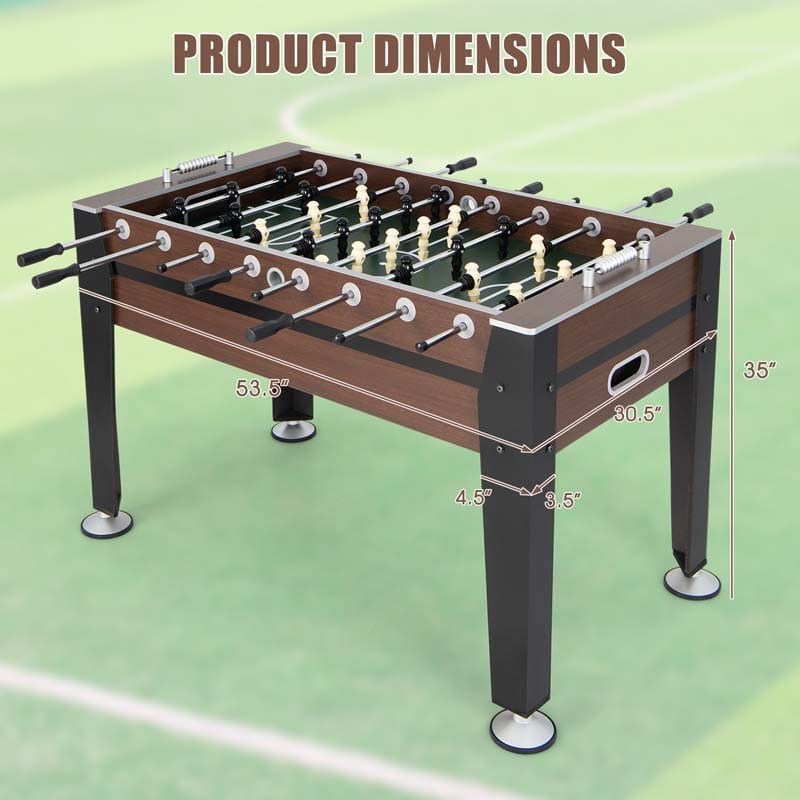 54" Competition Sized Foosball Table Solid Wood Soccer Arcade Game Table with 2 Balls for Indoor Game Room, Office, Adults & Kids Family Night