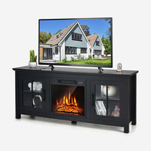 58" TV Console with 18" Fireplace Insert, Fireplace TV Stand for TVs up to 65 Inches, 1400W Electric Fireplace Heater