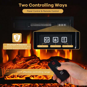 58" TV Console with 18" Fireplace Insert, Fireplace TV Stand for TVs up to 65 Inches, 1400W Electric Fireplace Heater