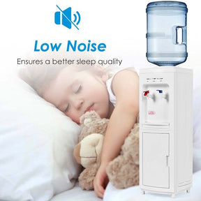 Top Loading Water Cooler Dispenser for 3-5 Gallon Bottle, Hot & Cold Freestanding Water Dispenser with Storage Cabinet & Child Lock for Home Office