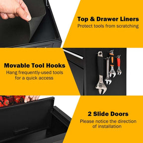 6-Drawer Rolling Tool Chest Cabinet, 3-in-1 Detachable Heavy-Duty High Capacity Tool Box Combo with Lockable Wheels for Garage Workshop