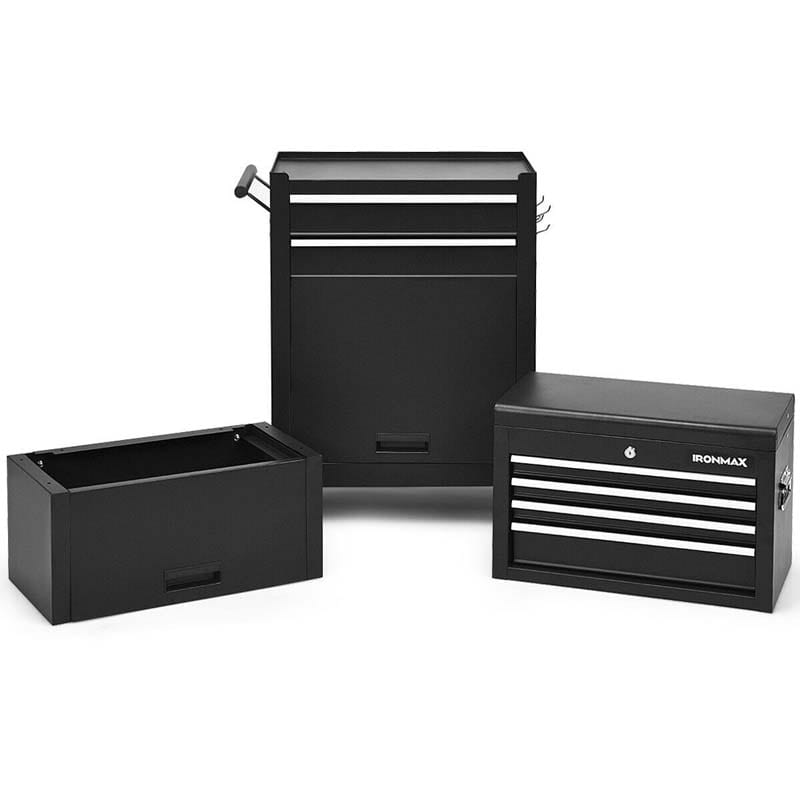 6-Drawer Rolling Tool Chest Cabinet, 3-in-1 Detachable Heavy-Duty High Capacity Tool Box Combo with Lockable Wheels for Garage Workshop