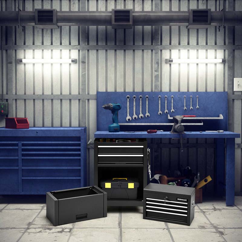 6-Drawer Rolling Tool Chest Cabinet, 3-in-1 Detachable Heavy-Duty High Capacity Tool Box Combo with Lockable Wheels for Garage Workshop