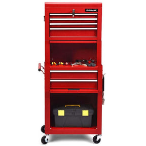 6-Drawer Rolling Tool Chest Cabinet, 3-in-1 Detachable Heavy-Duty High Capacity Tool Box Combo with Lockable Wheels for Garage Workshop