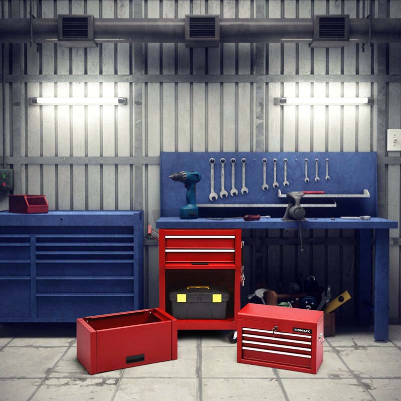 6-Drawer Rolling Tool Chest Cabinet, 3-in-1 Detachable Heavy-Duty High Capacity Tool Box Combo with Lockable Wheels for Garage Workshop