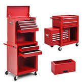 6-Drawer Rolling Tool Chest Cabinet, 3-in-1 Detachable Heavy-Duty High Capacity Tool Box Combo with Lockable Wheels for Garage Workshop
