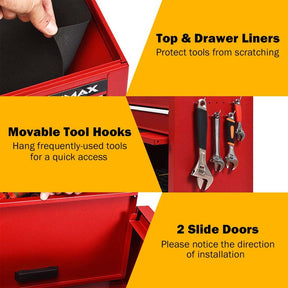 6-Drawer Rolling Tool Chest Cabinet, 3-in-1 Detachable Heavy-Duty High Capacity Tool Box Combo with Lockable Wheels for Garage Workshop