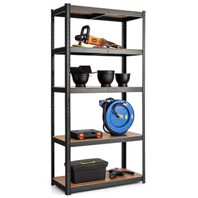 Black 30" x 12" x 60" 5-Tier Storage Shelving Unit, 2000 lbs Capacity Heavy Duty Metal Utility Shelves, Adjustable Storage Racks