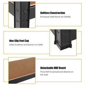 Black 30" x 12" x 60" 5-Tier Storage Shelving Unit, 2000 lbs Capacity Heavy Duty Metal Utility Shelves, Adjustable Storage Racks