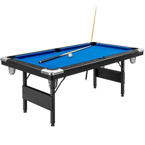 6FT Folding Pool Table for Adults & Kids, 76 Inch Portable Foldable Billiard Table with Locking Legs, Adjustable Feet & Full Accessory Kit