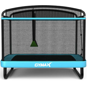 6FT Kids Trampoline with Swing & Enclosure Safety Net, ASTM Approved Toddler Rectangle Trampoline for 3-8 Year Old