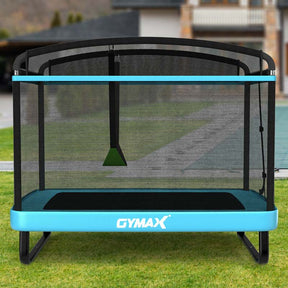 6FT Kids Trampoline with Swing & Enclosure Safety Net, ASTM Approved Toddler Rectangle Trampoline for 3-8 Year Old