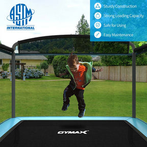 6FT Kids Trampoline with Swing & Enclosure Safety Net, ASTM Approved Toddler Rectangle Trampoline for 3-8 Year Old