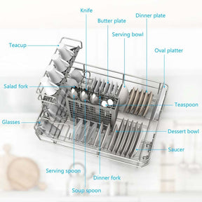 Countertop Dishwasher Portable, 6 Place Setting Built-in Dishwasher with LED Touch Screen, Doorknob