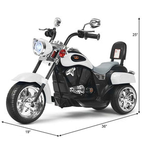3 Wheel Kids Ride on Chopper-Style Motorcycle, 6V Battery Powered Kids Motorbike Trike Toy with Horn & Headlight