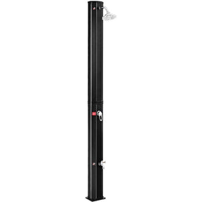7.2 FT 9.3 Gallon Solar Heated Shower for Poolside Beach Spa, 2-Section Outdoor Shower with Foot Shower Tap