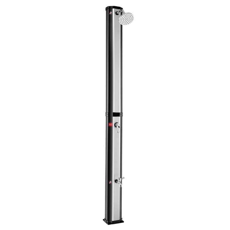 7.2 FT 9.3 Gallon Solar-Heated Outdoor Shower, 2-Section Freestanding Shower for Poolside Garden Yard Beach