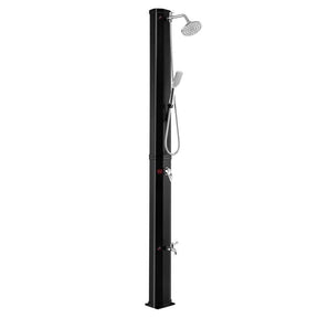 7.2 FT 9.3 Gal Solar Heated Shower with Handheld Shower Head, 2-Section Outdoor Shower for Poolside Beach Spa