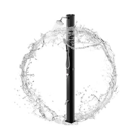 7.2 FT 9.3 Gal Solar Heated Shower with Handheld Shower Head, 2-Section Outdoor Shower for Poolside Beach Spa