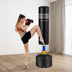 70" Freestanding Punching Bag 220lbs Heavy Boxing Bag with Gloves, Shock Absorber, 12 Suction Cup Base