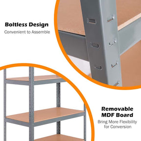 36" x 18" x 72" 5-Tier Storage Shelving Unit Adjustable Bolt-Free Utility Shelf Heavy Duty 2925LBS Garage Shelves