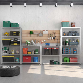 74" x 16" x 39" 5-Tier All Metal Storage Shelves Garage Shelving Units Tool Utility Shelves Adjustable Storage Racks
