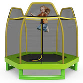 7FT Kids Trampoline with Safety Enclosure Net, ASTM Approved & Widened Base, Indoor Outdoor Recreational Trampoline for Toddlers Ages 3+