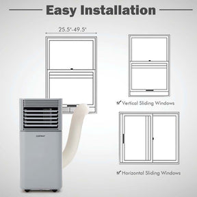 8000 BTU 3-in-1 Portable Air Conditioner Air Cooler Fan Dehumidifier with 4 Modes & 2 Speeds, Remote Control