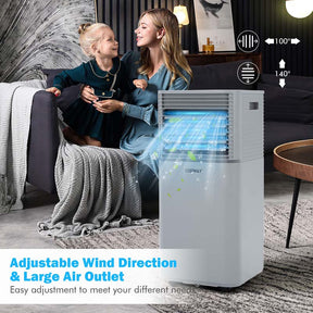 8000 BTU 3-in-1 Portable Air Conditioner Air Cooler Fan Dehumidifier with 4 Modes & 2 Speeds, Remote Control
