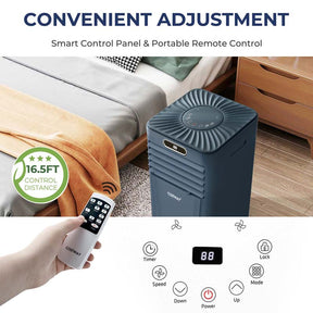 8000 BTU Portable Air Conditioner, 3-in-1 AC Unit, Fan & Dehumidifier with Remote, 24H Timer, Child Lock