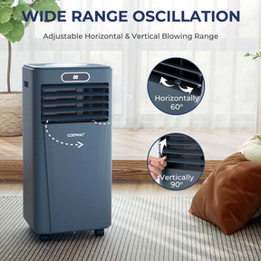 8000 BTU Portable Air Conditioner, 3-in-1 AC Unit, Fan & Dehumidifier with Remote, 24H Timer, Child Lock
