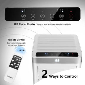 8000 BTU 3-in-1 Portable Air Conditioner Air Cooler Fan Dehumidifier with Remote Control, 24H Timer
