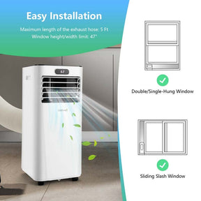 8000 BTU Portable Air Conditioner, 3-in-1 AC Unit, Fan & Dehumidifier with Remote, 24H Timer, Child Lock