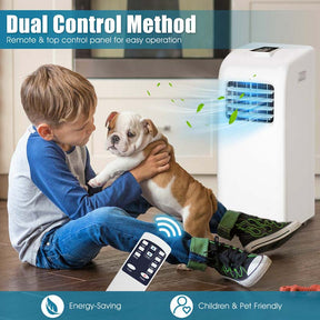8000 BTU 3-in-1 Portable Air Conditioner with Air Cooling Fan, Dehumidifier Function, Sleep Mode, Remote Control