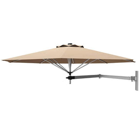 8FT Wall Mounted Patio Umbrella, Outdoor Tilting Cantilever Umbrella Sunshade with Adjustable Pole & Wind Vent for Patio, Balcony, Garden