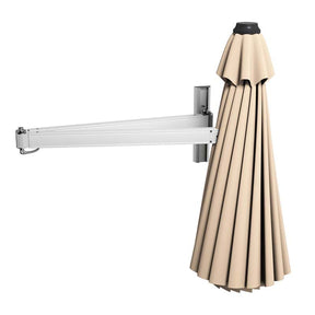 8FT Wall Mounted Patio Umbrella, Outdoor Tilting Cantilever Umbrella Sunshade with Adjustable Pole & Wind Vent for Patio, Balcony, Garden