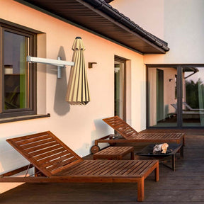 8FT Wall Mounted Patio Umbrella, Outdoor Tilting Cantilever Umbrella Sunshade with Adjustable Pole & Wind Vent for Patio, Balcony, Garden
