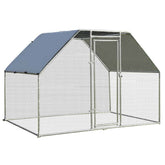 9.5FT Large Metal Chicken Coop, Galvanized Steel Walk-in Poultry Cage Hen Run House Rabbits Habitat with Waterproof Cover for Outdoor Backyard Farm