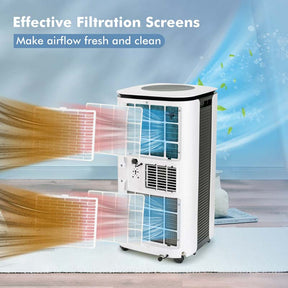 9000 BTU 3-in-1 Portable Air Conditioner Air Cooler Fan Dehumidifier with 4 Modes & 2 Speeds, 24H Timer