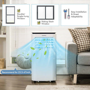 9000 BTU 3-in-1 Portable Air Conditioner Air Cooler Fan Dehumidifier with 4 Modes & 2 Speeds, 24H Timer