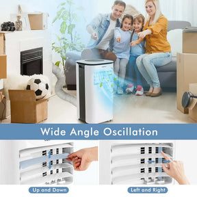 9000 BTU 3-in-1 Portable Air Conditioner Air Cooler Fan Dehumidifier with 4 Modes & 2 Speeds, 24H Timer