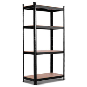 Black 32" x 16" x 63" 4-Tier Storage Shelving Unit, Heavy Duty Metal Garage Shelf, Adjustable Multi-Use Storage Racks