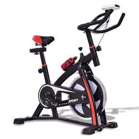 Adjustable Indoor Exercise Cycling Bike with LCD Electronic Meter, Heart Rate Sensor & Comfort Seat for Home Cardio, Gym Workout
