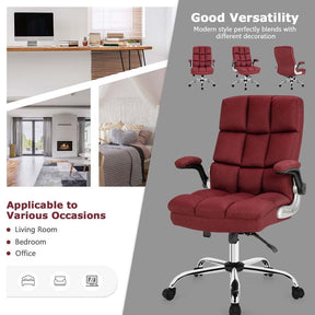 Big & Tall Executive Office Chair 400 LBS, Ergonomic High Back Swivel Computer Desk Chair with Flip-Up Armrests & Thick Padding Linen Fabric