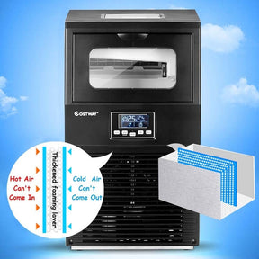 88LBS/24H Commercial Ice Maker, Portable Freestanding Auto-Clean Ice Machine with Scoop