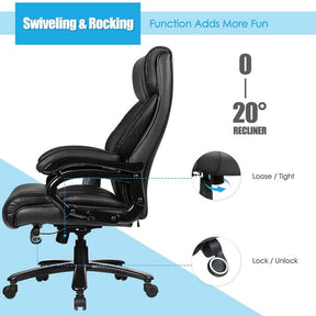 500 LBS Big & Tall Massage Office Chair, Ergonomic High Back PU Leather Executive Chair with 6 Vibration Points & Remote, Swivel Computer Desk Chair