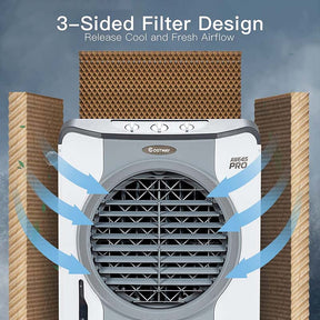 3450 CFM Portable Industrial Evaporative Cooler 4-in-1 Air Cooling Fan Humidifier Purifer with 45L Water Tank