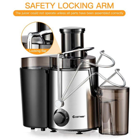Juicer Machines, 400W Masticating Juicer Extractor, Stainless Steel Centrifugal Juicer with 2.5 Inch Wide Mouth, 2 Speed Modes