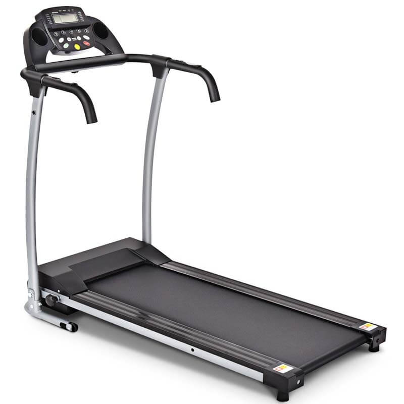800W Electric Folding Treadmill with 12 Preset Programs, LCD Monitor & Built-in Wheels, Portable Compact Motorized Running Machine for Home Gym